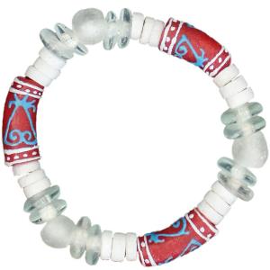 Story Bracelets Collection: Adinkra Learn from your Past Bracelet - Red