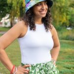 Organic Cotton: Adults Sun Hat -Patchwork S/M