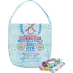 Eco range recycled Flour sacks batiked-Eco Roll up shopping Tote Blue