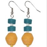 Recycled Glass Kalahari Earrings: Mustard