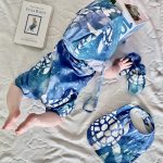 Unisex Baby rompers-Fish Turtles Organic Cotton