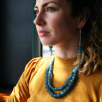 Glass Statement Collection: Glass Statement Dangle Earrings - Ocean
