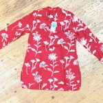 Long Sleeves Traveller Tunic- Wildflower Poppy Organic Cotton