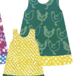 Babies Reversible Dress - Chickens Teal Organic cotton