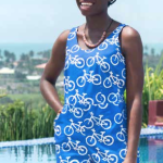 Organic Cotton Women Rompers Bikes Blue
