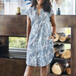 Harbor Dress-  Silver Crosshatch Organic Cotton Fair trade
