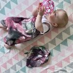 Unisex Baby Bonnet-Watercolour Rose Organic Cotton