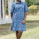 Tema Dress Deco Leaf Spruce Organic Cotton Fair trade