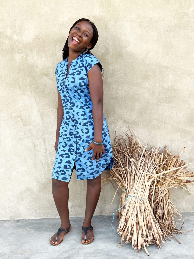 Harbor Dress- Rawr Blue Organic Cotton