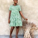 Tiered Dress Short- Brambles Olive Organic Cotton