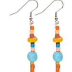 Recycled Glass Rainbow Desert : Earrings Desert