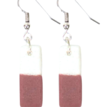 Recycled Glass Earrings- Daybreak-Rose