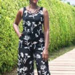 Organic Cotton Jumpsuit-Black Wildflower