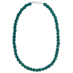 Glass pearls Collection (coordinated pieces): Glass Pearls Necklace - Teal